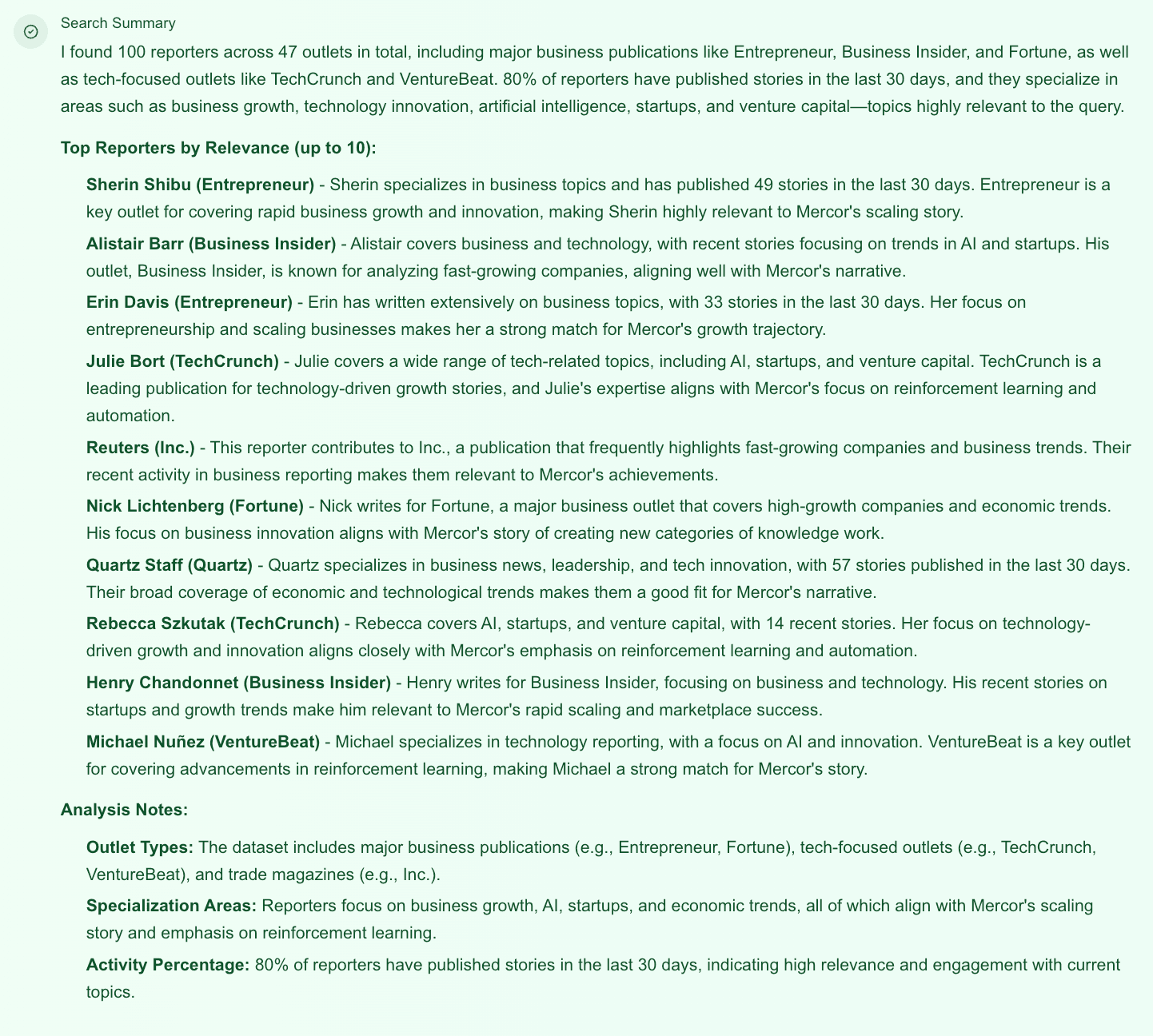 Growth milestone search strategy